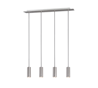 Lampada Sospensione Rettangolare 4 Cilindri Faretti Acciaio Marley GD Trio