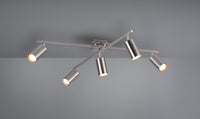 Plafoniera Soffitto 2 Barre Orientabili 5 Spots Faretti Acciaio Marley GD Trio