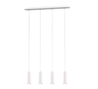 Lampada Sospensione Rettangolare 4 Cilindri Faretti Bianco Marley GD Trio