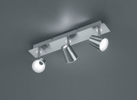 Faretti Led Parete Soffitto 3 Spots Diffusore Conico Acciaio Narcos GD Trio