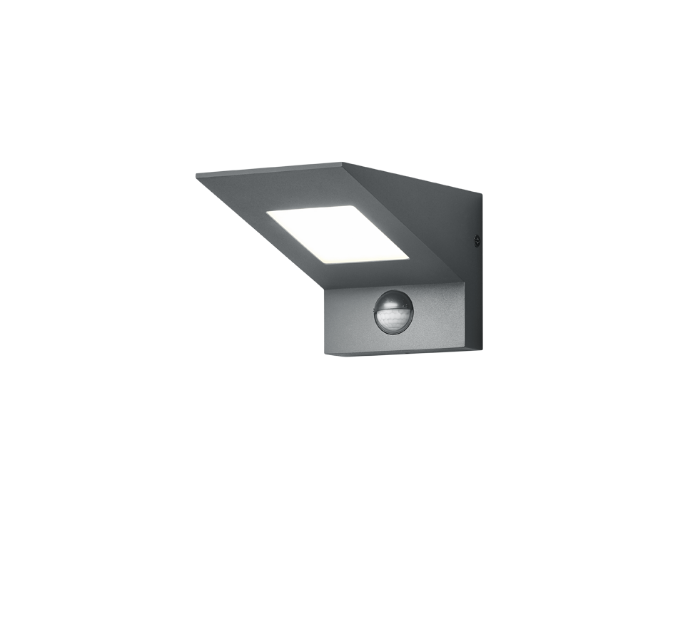 Applique Parete da Esterno Led Antracite Sensore Movimento 10 cm Nelson GD Trio