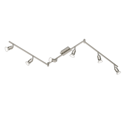 Lampada Soffitto Faretti Barra 6 Spot Led 3W GU10 Acciaio Nimes GD Trio