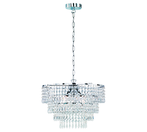 Lampada Sospensione Interno 3 Luci 40W Strass Cromo Orient GD Trio