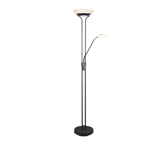 Lampada Piantana Led con lampada da Lettura Dimmer Nera Orson GD Trio