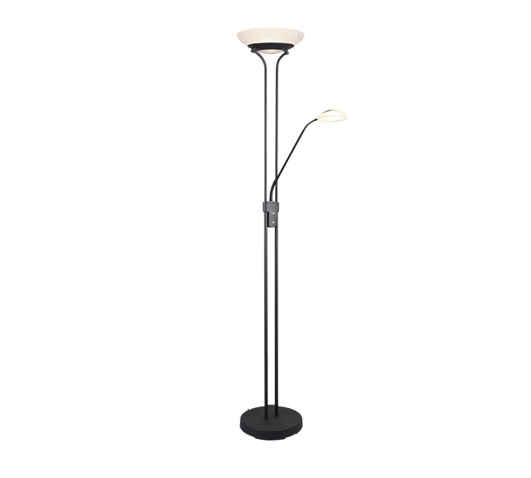 Lampada Piantana Led con lampada da Lettura Dimmer Nera Orson GD Trio