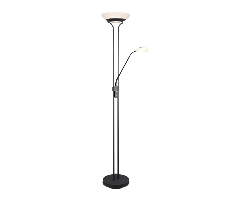 Lampada Piantana Led con lampada da Lettura Dimmer Nera Orson GD Trio