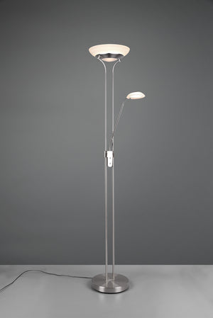 Lampada Piantana Led con lampada da Lettura Dimmer Acciaio Orson GD Trio