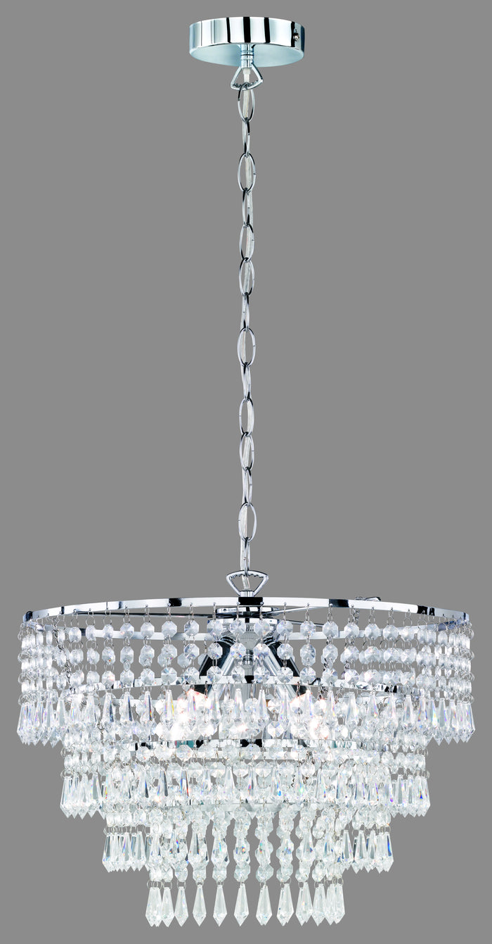 Lampada Sospensione Interno 3 Luci 40W Strass Cromo Orient GD Trio