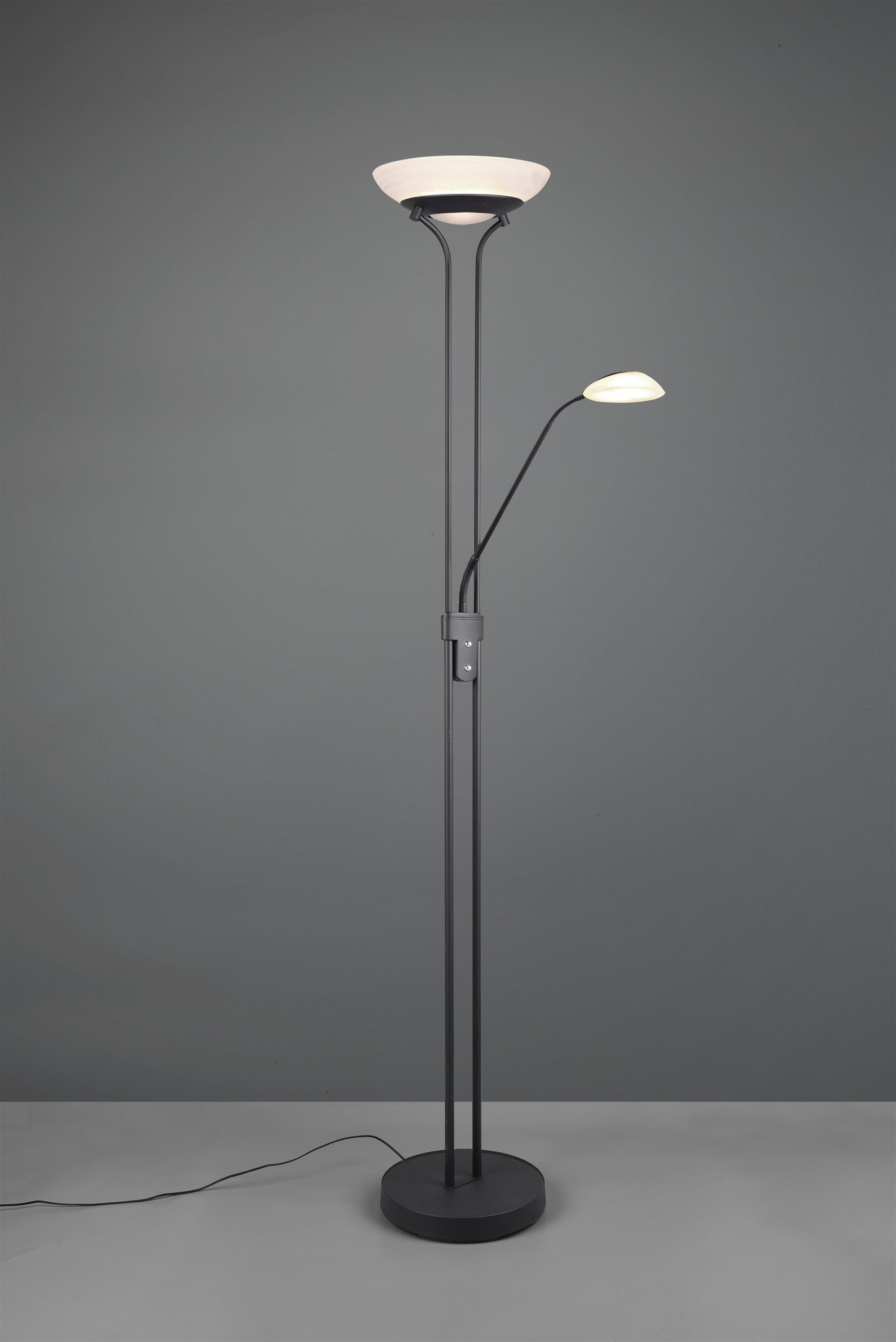 Lampada Piantana Led con lampada da Lettura Dimmer Nera Orson GD Trio