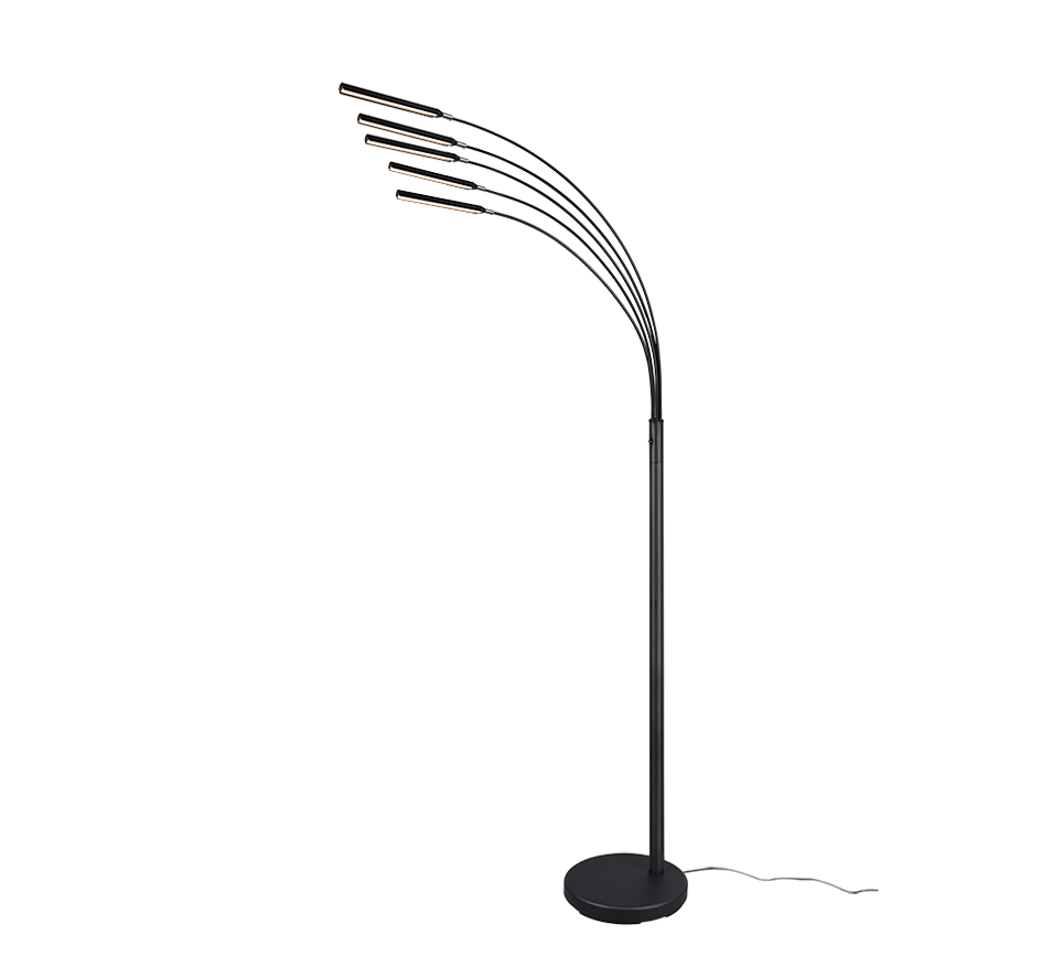 Lampada Piantana Led Arco 5 Diffusori Orientabili Antracite Reed GD Trio