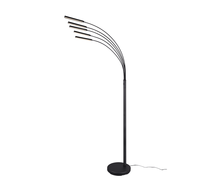 Lampada Piantana Led Arco 5 Diffusori Orientabili Antracite Reed GD Trio