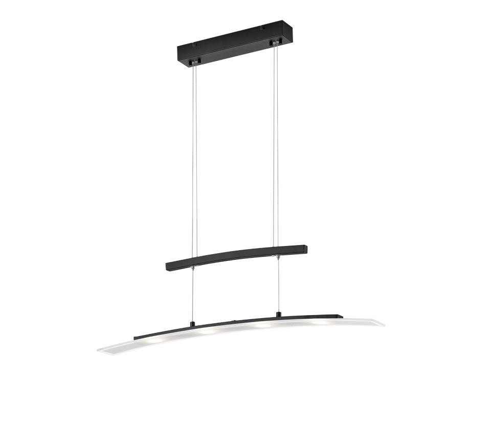 Lampada Sospensione Led Soffitto Interno 4 Luci Nero Samos GD Trio