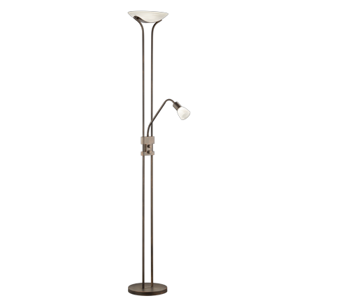 Lampada Piantana Led Terra Coppa Vetro 2 Luci Ruggine Santo II GD Trio