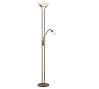 Lampada Piantana Led Terra Coppa Vetro 2 Luci Ruggine Santo II GD Trio