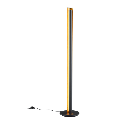 Lampada Piantana Terra 15W Led Colonna Nera Oro H 135 cm  Texel GD Trio