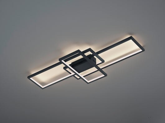 Plafoniera Led Interno Parete Soffitto Rettangoli Antracite 104cm Thiago GD Trio