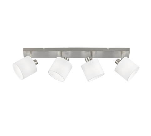 Barra 4 Spots Faretti Luci Led E14 Acciaio Bianco Tommy GD Trio