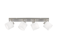 Barra 4 Spots Faretti Luci Led E14 Acciaio Bianco Tommy GD Trio