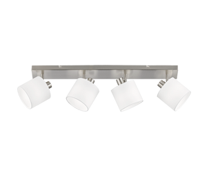 Barra 4 Spots Faretti Luci Led E14 Acciaio Bianco Tommy GD Trio