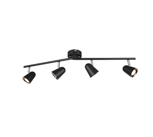 Faretti su Barra 4 Spots Led 3,5W 78 cm Nero Toulose GD Trio