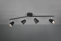 Faretti su Barra 4 Spots Led 3,5W 78 cm Nero Toulose GD Trio