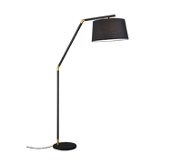 Lampada Piantana Terra H 175 Nera Inserti Oro 6W Tracy GD Trio