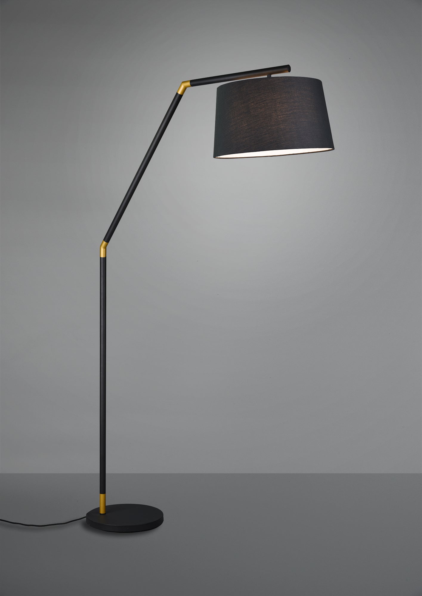 Lampada Piantana Terra H 175 Nera Inserti Oro 6W Tracy GD Trio