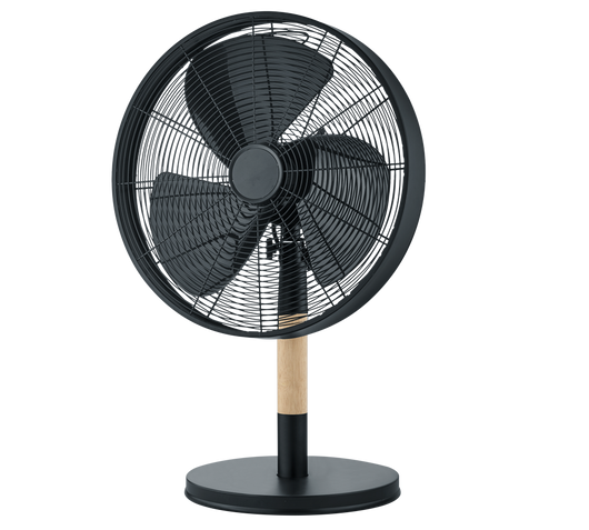 Ventilatore da Appoggio Nero e Legno Oscillante Elegante Viking GD Trio