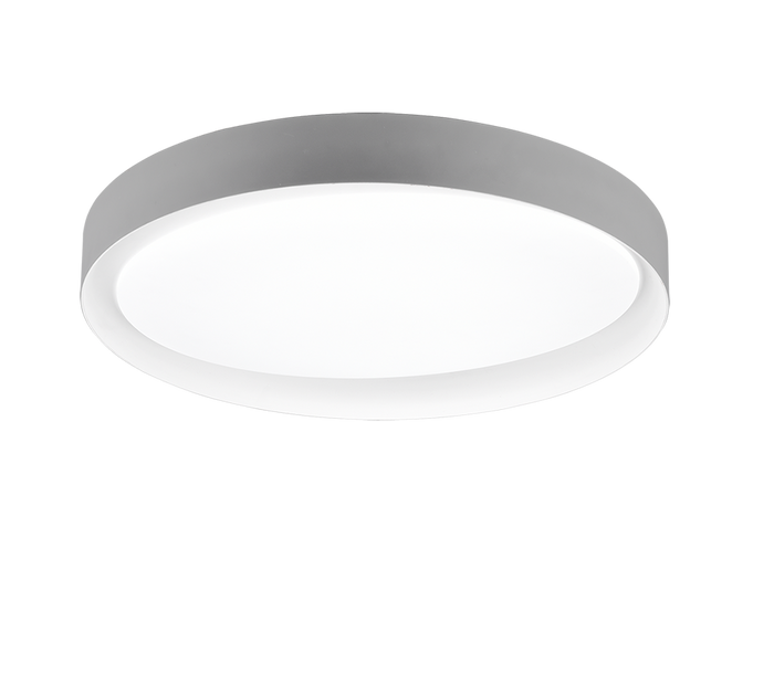 Plafoniera Led Soffitto Interna 24 W Diffusore Bianco Grigio Zeta GD Trio