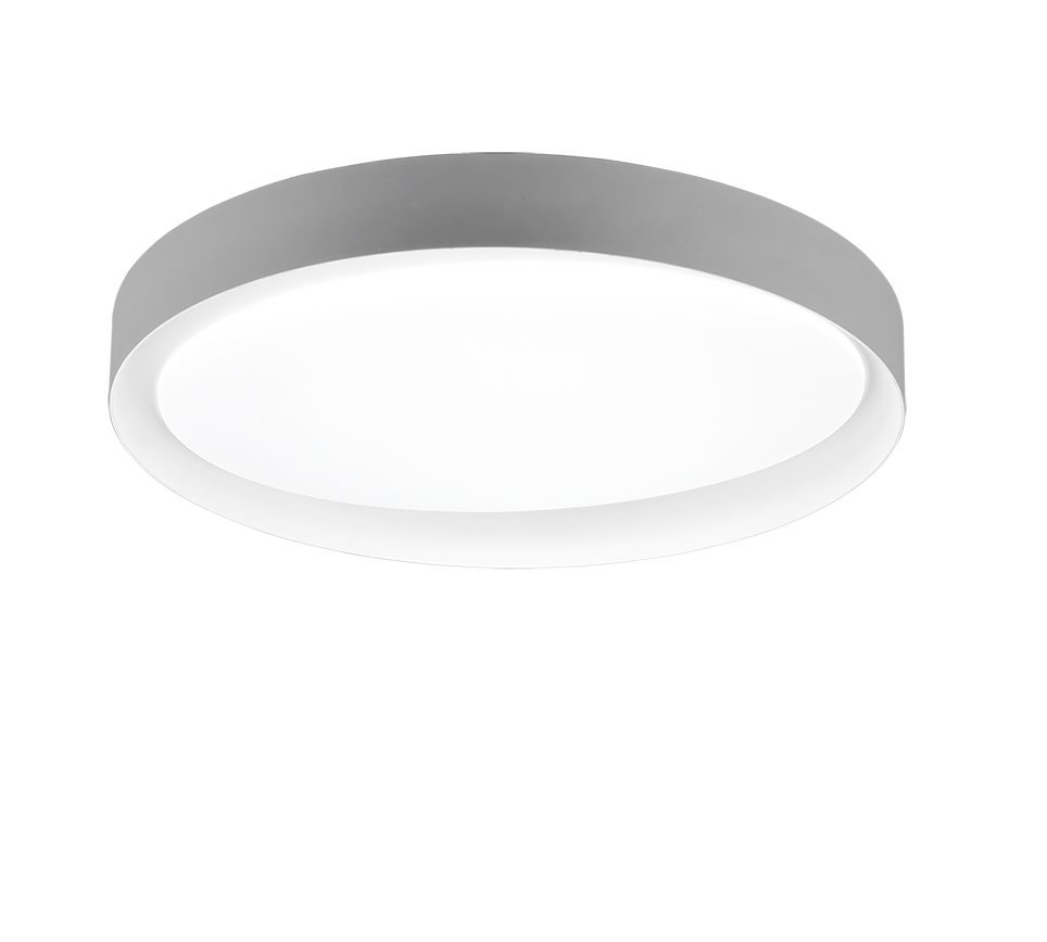 Plafoniera Led Soffitto Interna 24 W Diffusore Bianco Grigio Zeta GD Trio