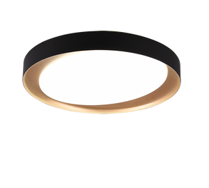 Plafoniera Led Soffitto Interna 24 W Diffusore Nero oro Zeta GD Trio