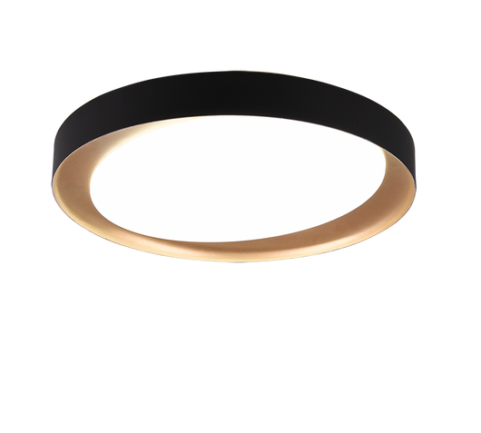 Plafoniera Led Soffitto Interna 24 W Diffusore Nero oro Zeta GD Trio