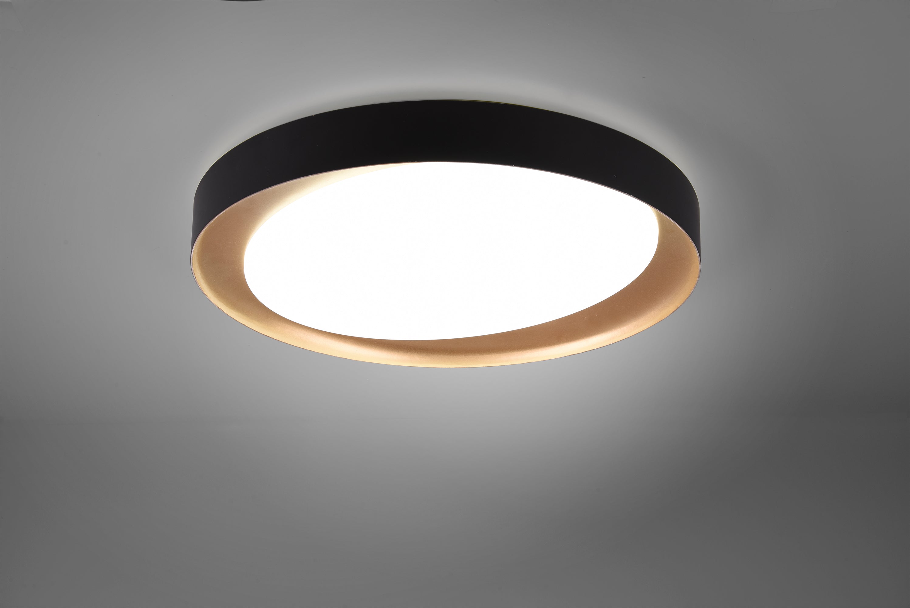 Plafoniera Led Soffitto Interna 24 W Diffusore Nero oro Zeta GD Trio