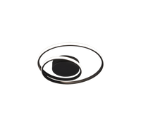 Plafoniera Led Interno 22W Moderna Spirale Nera 40 cm Zibal GD Trio