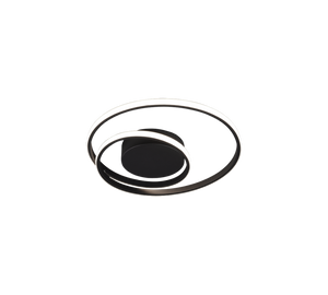 Plafoniera Led Interno 22W Moderna Spirale Nera 40 cm Zibal GD Trio