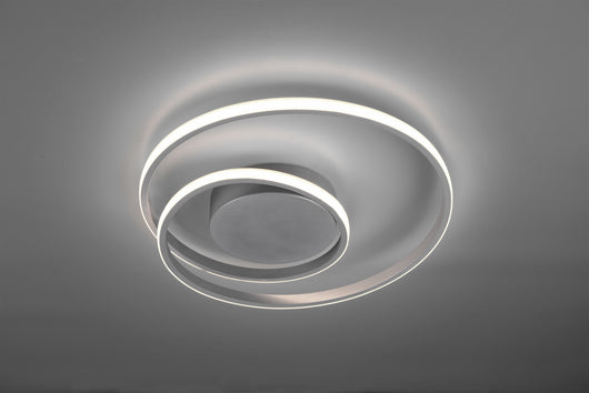 Plafoniera Led Interno 22W Moderna Spirale Alluminio 40 cm Zibal GD Trio