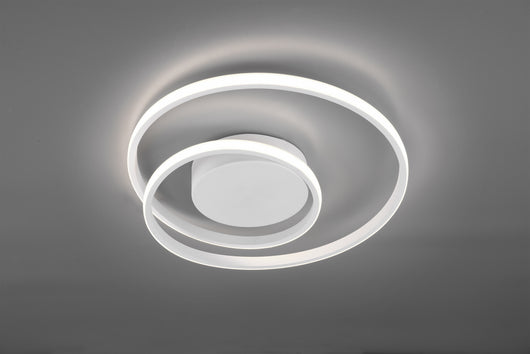 Plafoniera Led Interno 22W Moderna Spirale Bianca 40 cm Zibal GD Trio