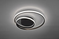 Plafoniera Led Interno 22W Moderna Spirale Nera 40 cm Zibal GD Trio