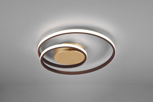 Plafoniera Led Interno 22W Moderna Spirale Oro Antico 40 cm Zibal GD Trio