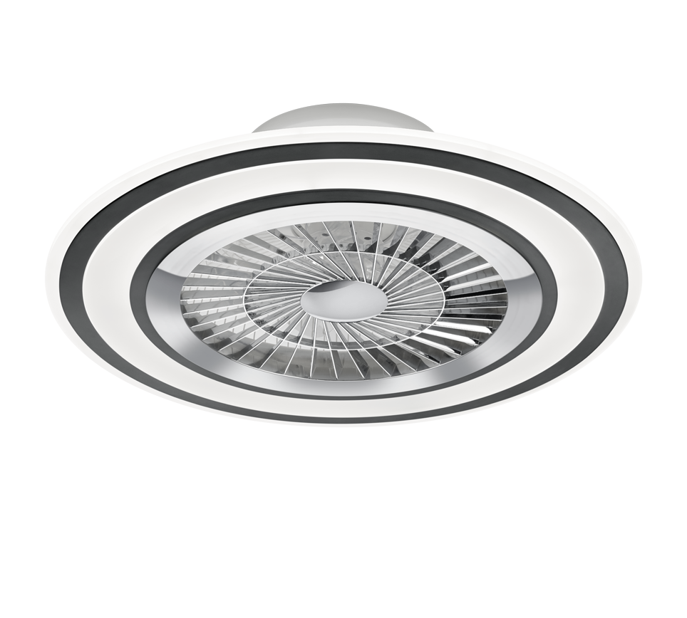 Ventilatore e Plafoniera Led Cielo Stellato Satinato Nero Flaga GD Trio