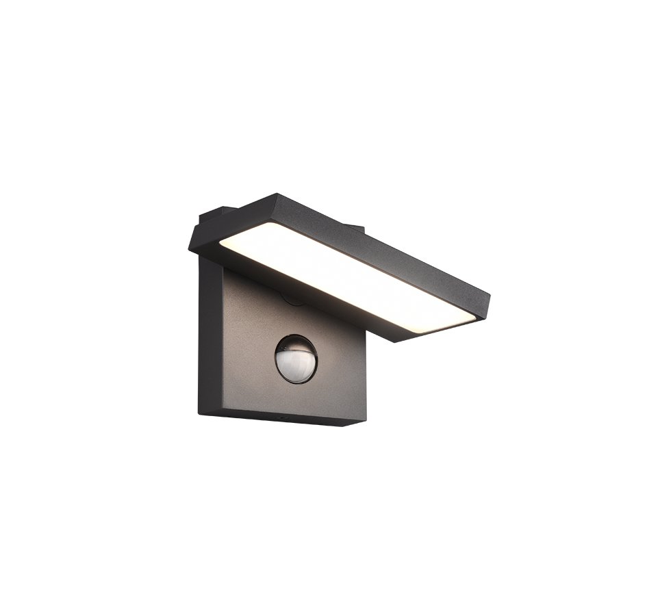 Applique Led Esterno Orientabile con Sensore Antracite 15x12 cm Horton GD Trio