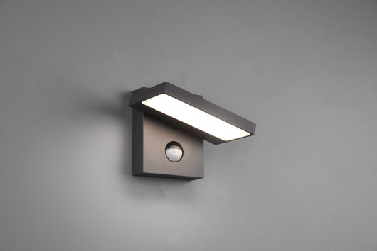 Applique Led Esterno Orientabile con Sensore Antracite 15x12 cm Horton GD Trio