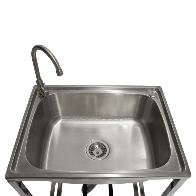 Lavello da Campeggio con Rubinetto per L'Acqua Portatile Lavabo in Acciaio Inox Lavandino per Glamping con Attacco per