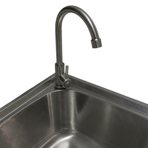 Lavello da Campeggio con Rubinetto per L'Acqua Portatile Lavabo in Acciaio Inox Lavandino per Glamping con Attacco per