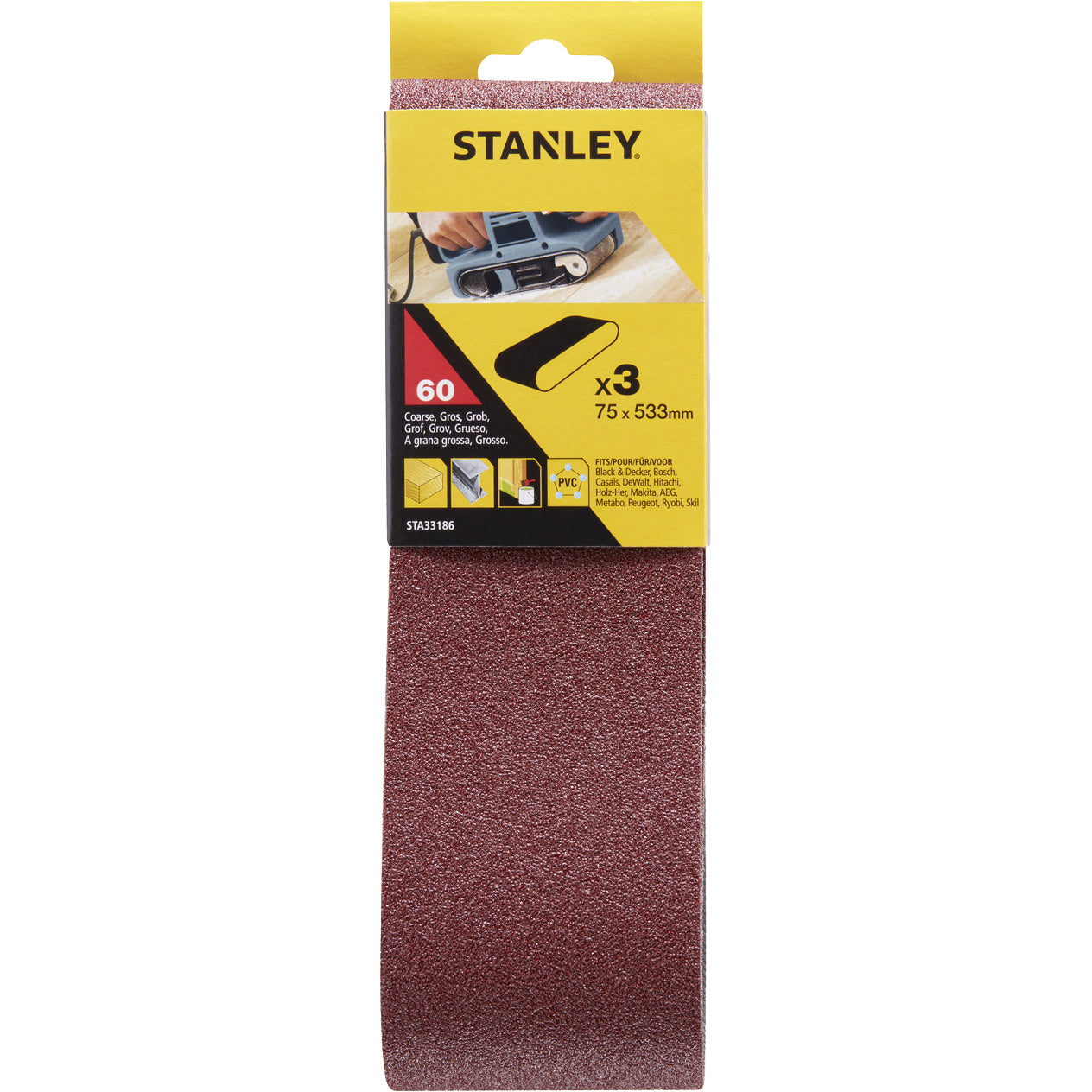 PIRANHA/STANLEY STA33186 (X33186)  3 NASTRI 75X533 GR.60 STANLEY PZ 1,0