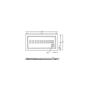 Piatto doccia rettangolare Althea Ito cm 70x140 ceramica bianca foro diametro cm 8,5 spessore cm 5,5