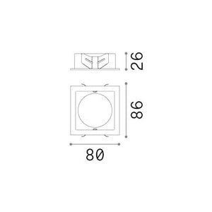 Cornice Quadrata Singola A Incasso Contemporanea Bento Metallo Bianco