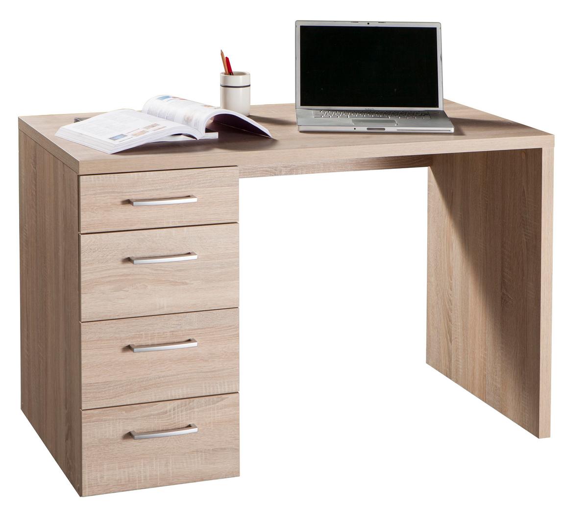 Scrivania Moderna Legno Ufficio Studio Pc Cameretta Rovere 4 Cassetti Composad