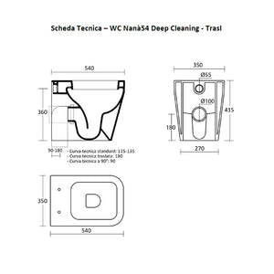 Sanitari squadrati filo parete Nero Ceramica NanÃ  54 con sedile soft close senza brida