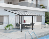 Pergola Addossata in Alluminio Olympia 3X5.5 m Grigio